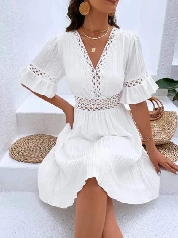 Elegant Ruffle Sleeve Dress