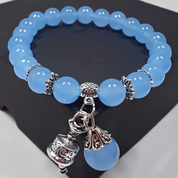 Chalcedony Stone Natural Crystal Bracelet